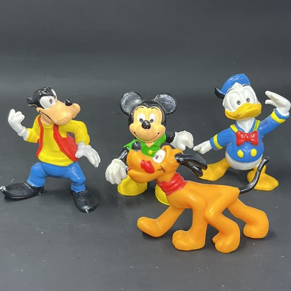 Vtg Walt Disney Productions Mickey Minnie Goofy Donald Pluto Lot Of 4 Hong Kong - Picture 1 of 12